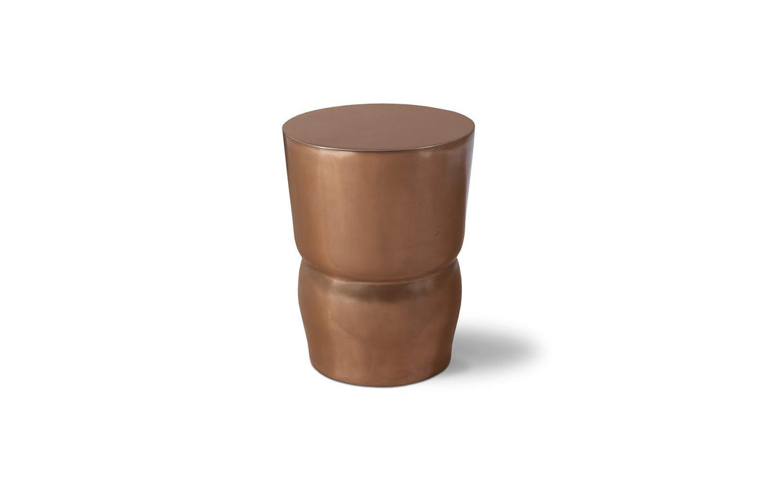 SwayLiving Carved Stool, Polished Bronze OTTOMANS, POUFS, + STOOLS