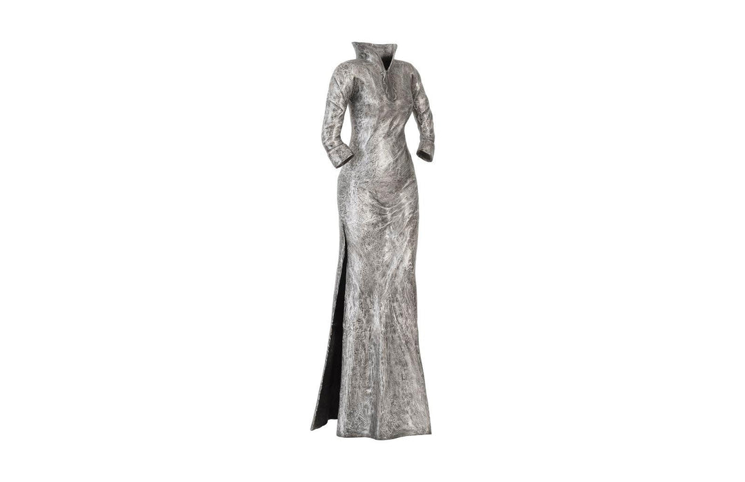SwayLiving Dress Sculpture, Long Sleeves, Black/Silver, Aluminum DECORATIVE OBJECTS