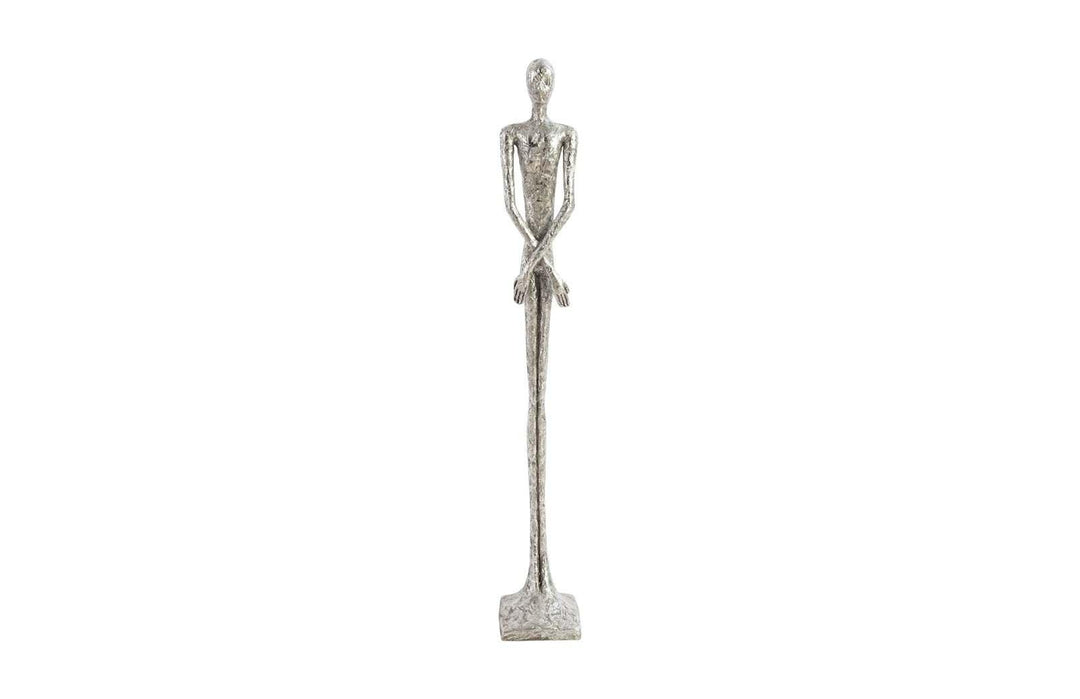 SwayLiving Lloyd Sculpture, Small, Resin, Silver Leaf DECORATIVE OBJECTS