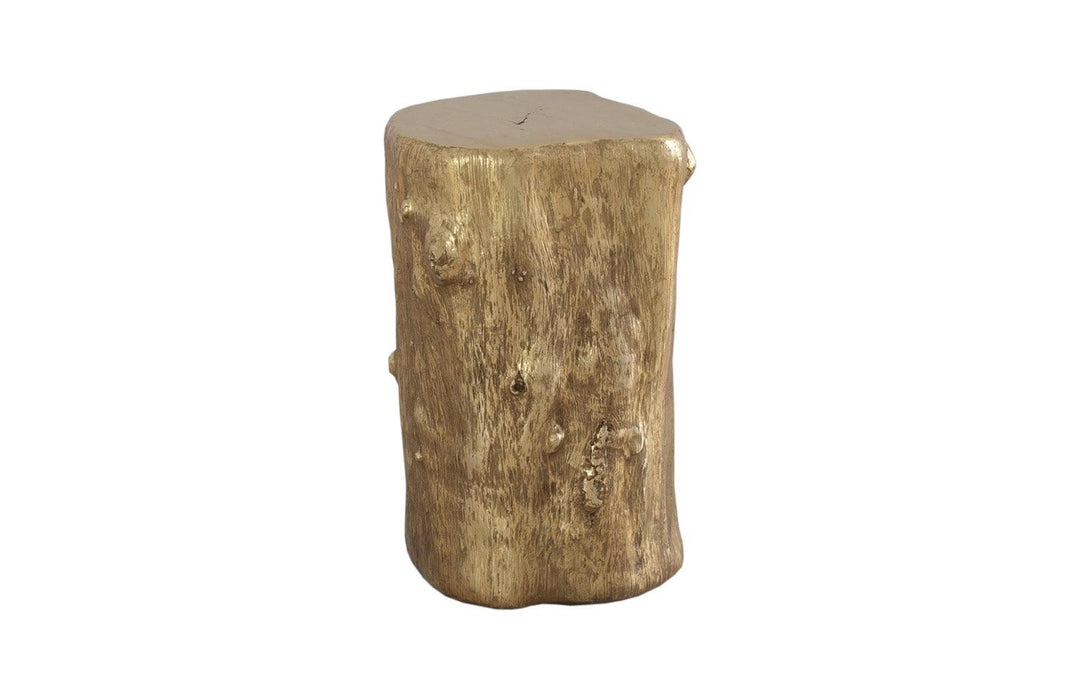 SwayLiving Log Stool, Gold Leaf, SM OTTOMANS, POUFS, + STOOLS