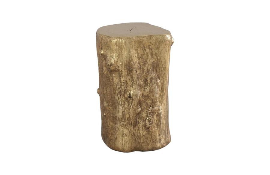 SwayLiving Log Stool, Gold Leaf, SM OTTOMANS, POUFS, + STOOLS