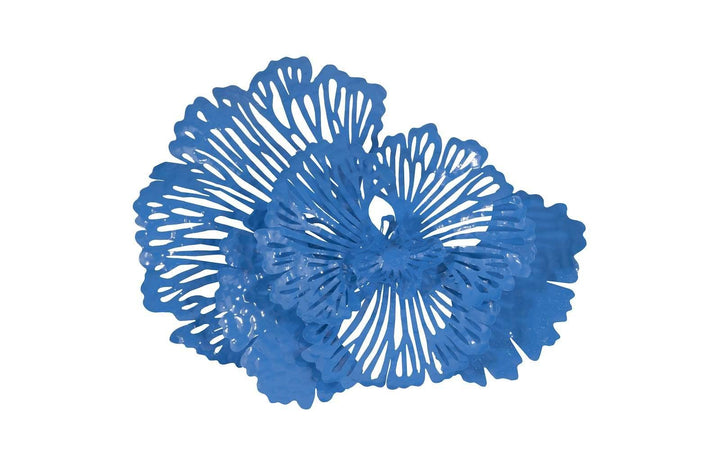 SwayLiving Flower Wall Art, Small, Blue, Metal WALL ACCENTS