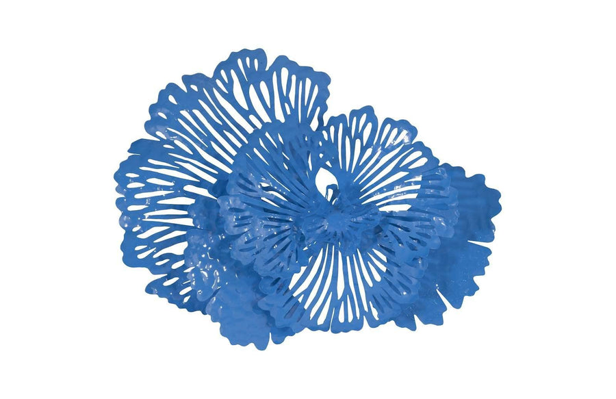 SwayLiving Flower Wall Art, Small, Blue, Metal WALL ACCENTS