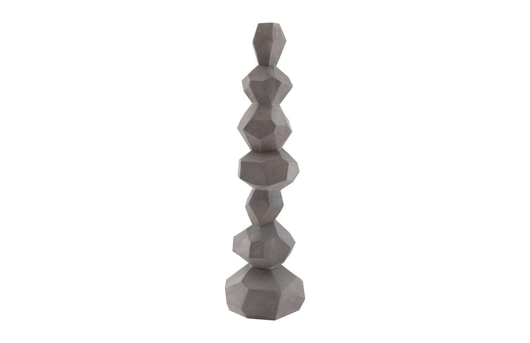SwayLiving Faceted Rock Column Sculpture, Gray DECORATIVE OBJECTS