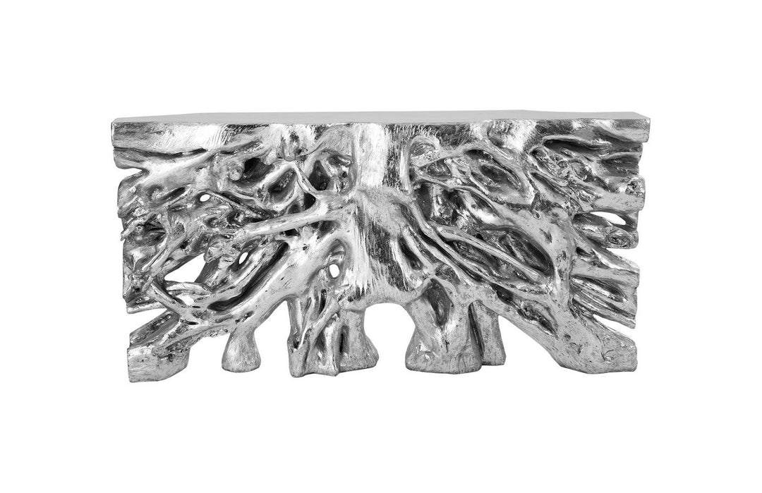 SwayLiving Square Root Console Table, Silver Leaf CONSOLE TABLES