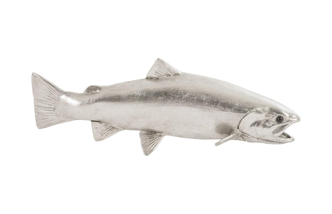 SwayLiving Rainbow Trout Fish, Resin, Silver Leaf WALL ACCENTS