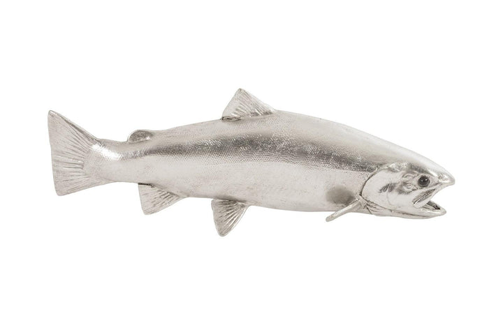 SwayLiving Rainbow Trout Fish, Resin, Silver Leaf WALL ACCENTS