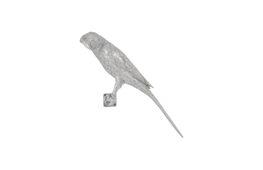 SwayLiving Parrot Looking Left Wall Art, Resin, Silver Leaf WALL ACCENTS