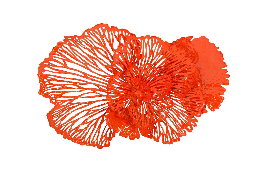 SwayLiving Flower Wall Art, Medium, Coral, Metal WALL ACCENTS