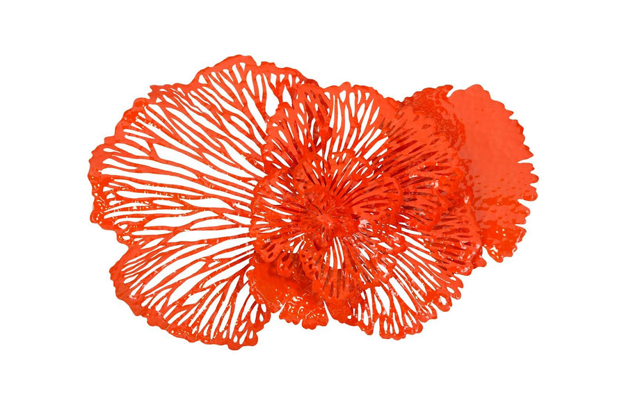 SwayLiving Flower Wall Art, Medium, Coral, Metal WALL ACCENTS