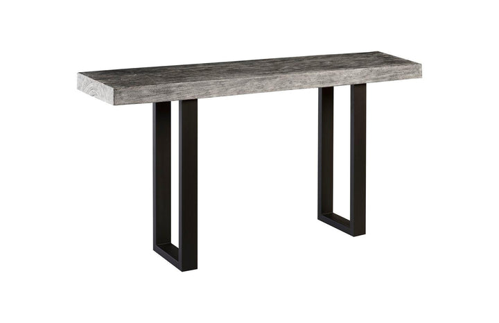 SwayLiving Origins Straight Edge Console Table, Metal U Legs, Gray Stone Finish CONSOLE TABLES