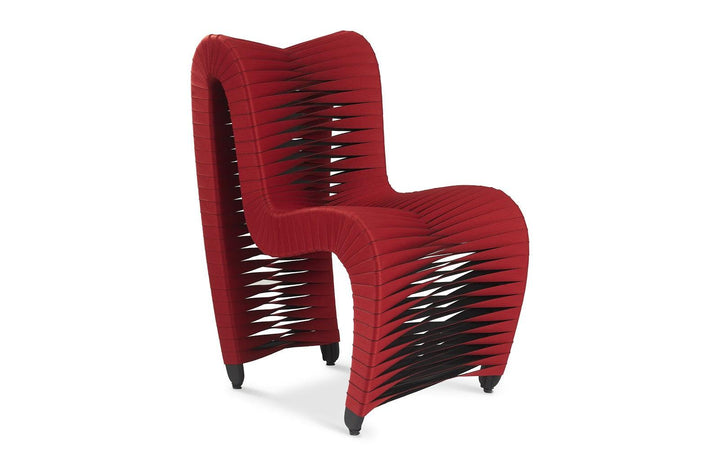 SwayLiving Seat Belt Dining Chair, Red/Black - Set of 2 DINING CHAIRS