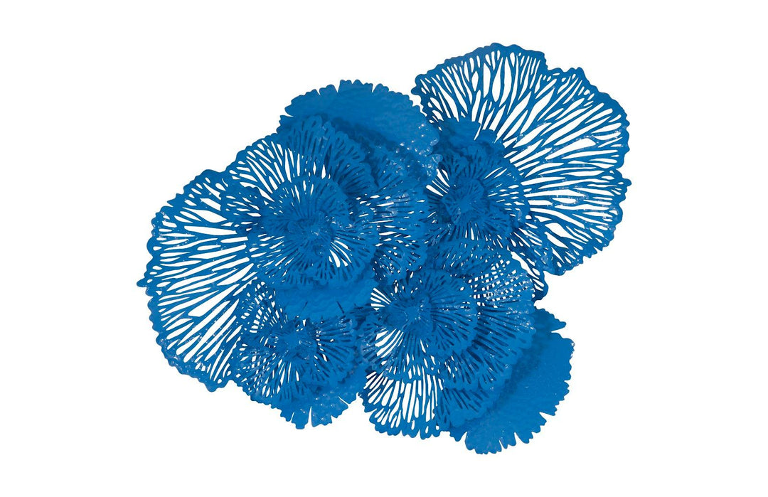 SwayLiving Flower Wall Art, Large, Blue, Metal WALL ACCENTS