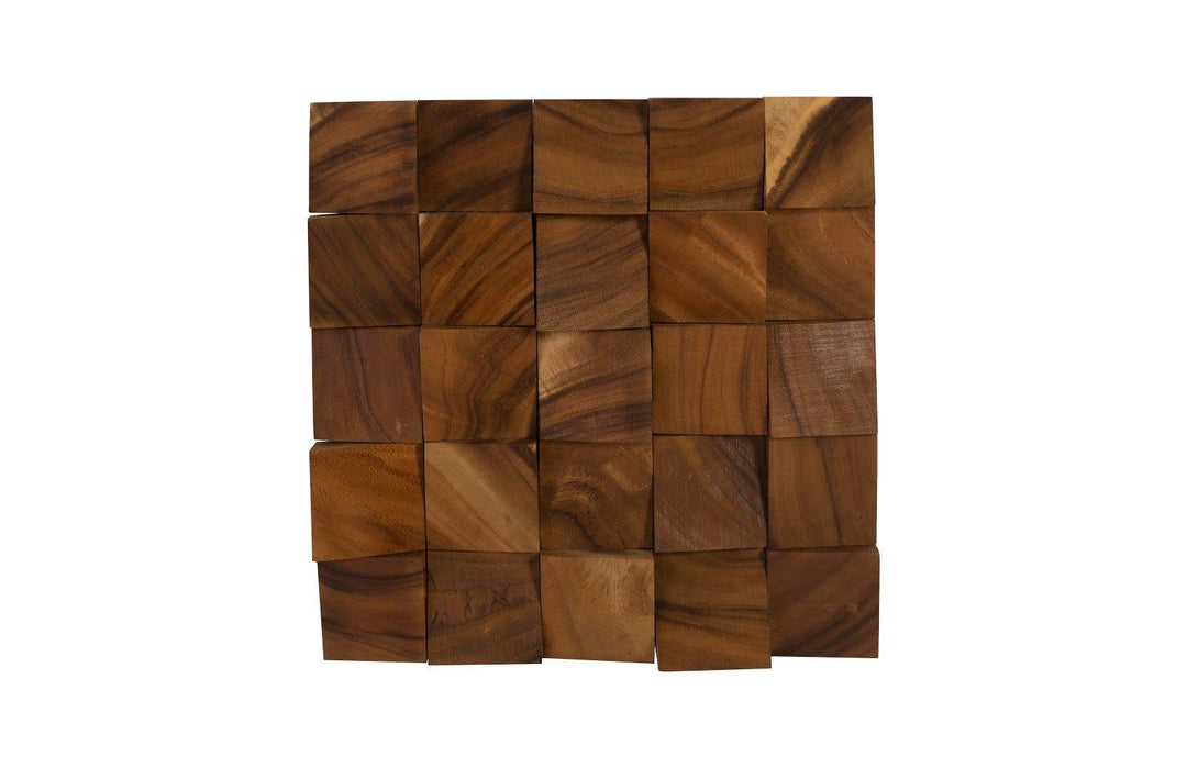SwayLiving Blocks Wall Tile, Chamcha Wood, Natural WALL ACCENTS