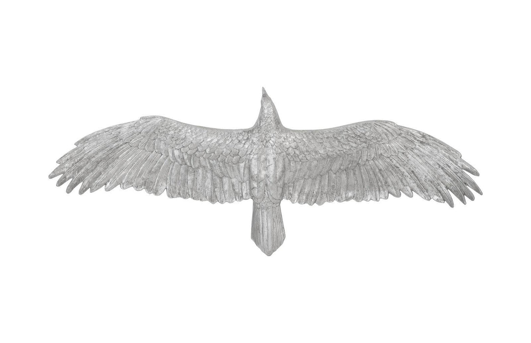 SwayLiving Soaring Eagle Wall Art, Resin, Silver Leaf, LG WALL ACCENTS