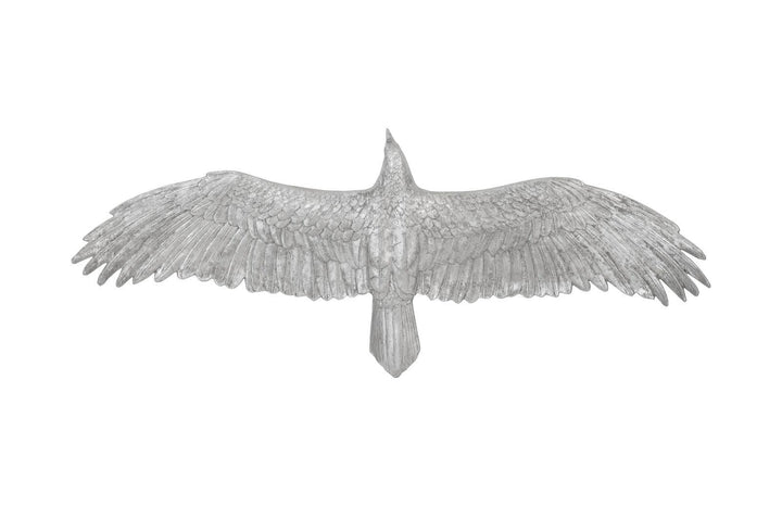 SwayLiving Soaring Eagle Wall Art, Resin, Silver Leaf, LG WALL ACCENTS