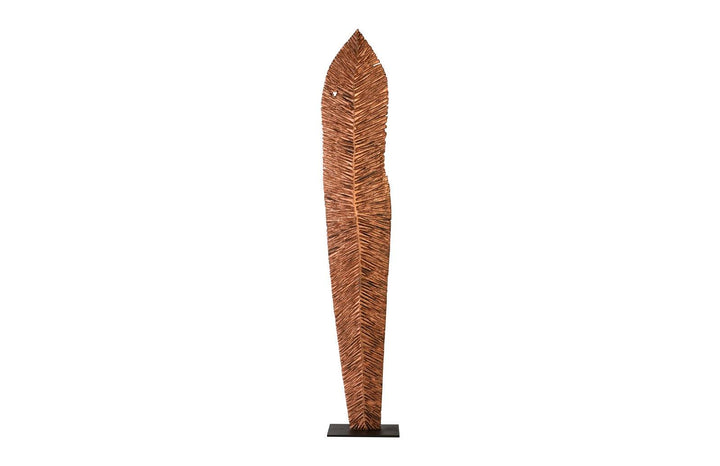 SwayLiving Carved Leaf on Stand, Copper Leaf, XL DECORATIVE OBJECTS