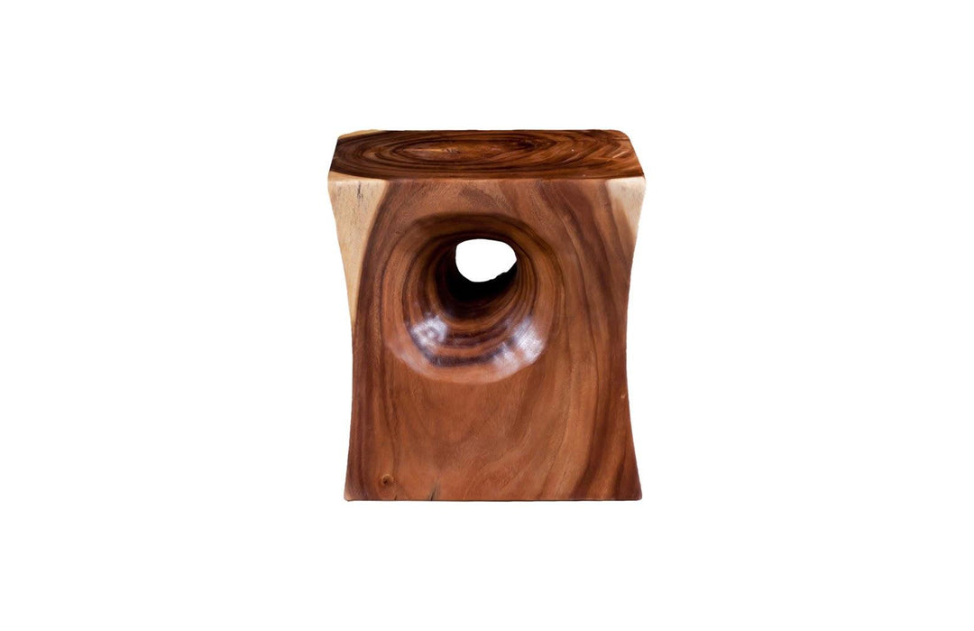 SwayLiving Peek a Boo Side Table, Chamcha Wood, Natural ACCENT TABLES