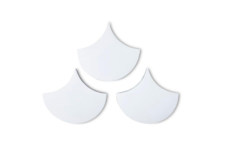 SwayLiving Scales Wall Tiles, Glossy White, Set of 3 WALL ACCENTS