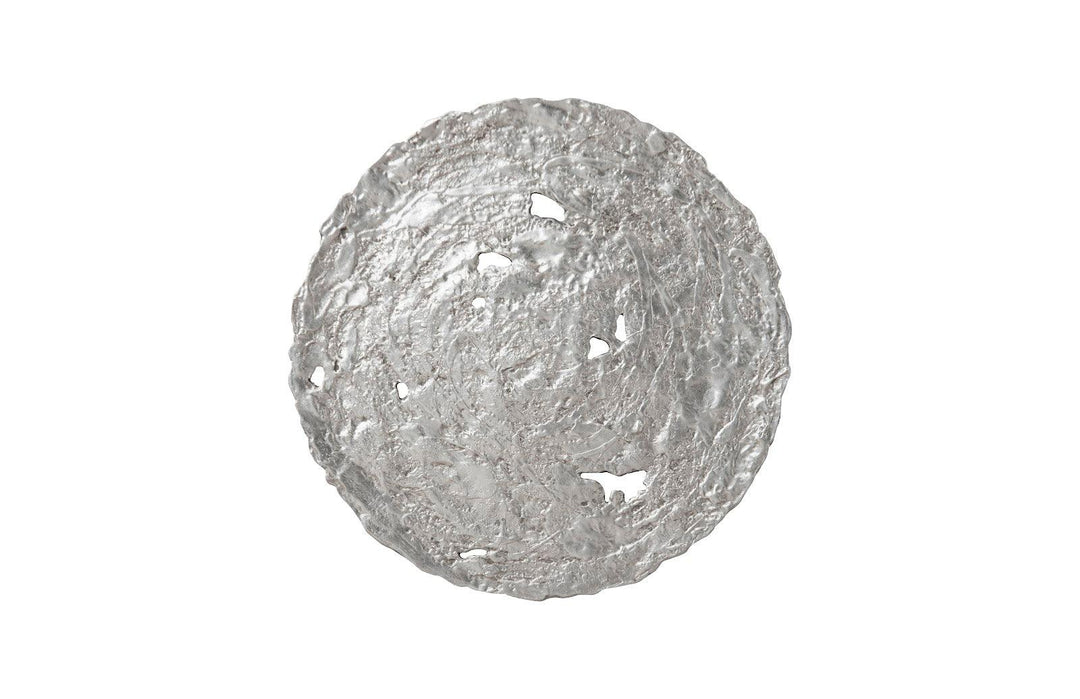 SwayLiving Molten Wall Disc, Medium, Silver Leaf WALL ACCENTS