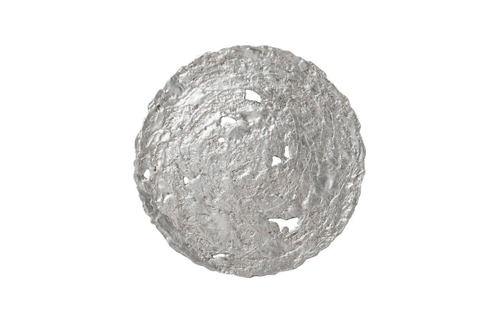 SwayLiving Molten Wall Disc, Medium, Silver Leaf WALL ACCENTS