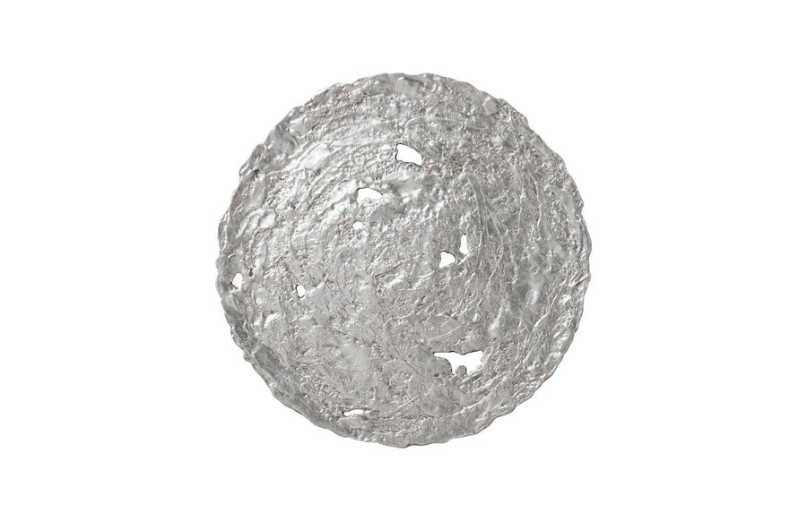 SwayLiving Molten Wall Disc, Medium, Silver Leaf WALL ACCENTS