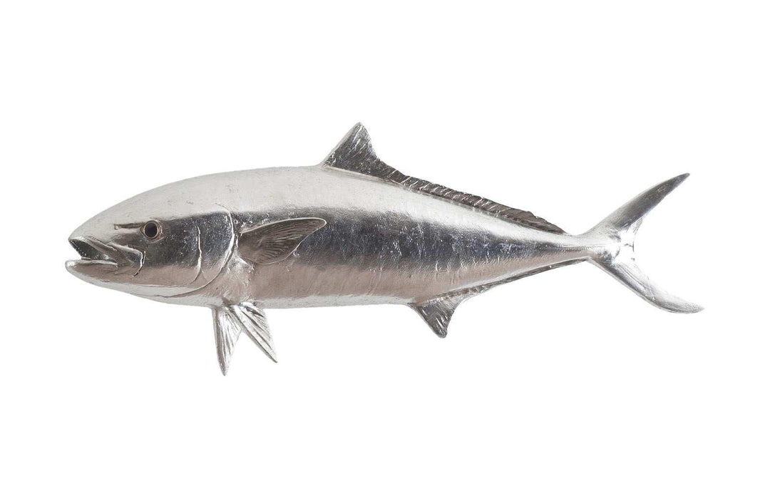 SwayLiving Yellow Tailed King Fish Wall Sculpture, Resin, Silver Leaf WALL ACCENTS