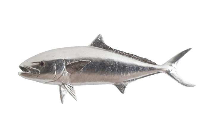 SwayLiving Yellow Tailed King Fish Wall Sculpture, Resin, Silver Leaf WALL ACCENTS