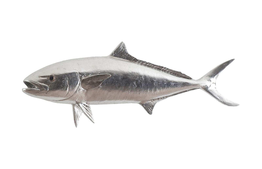 SwayLiving Yellow Tailed King Fish Wall Sculpture, Resin, Silver Leaf WALL ACCENTS