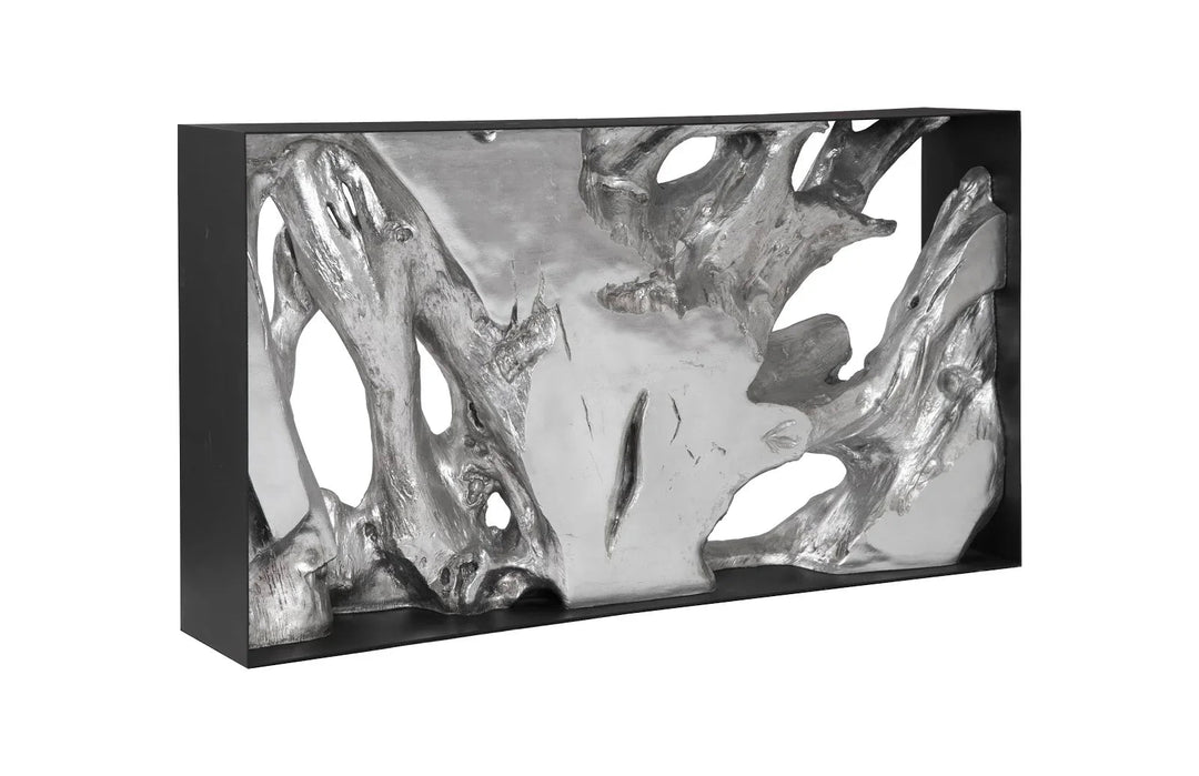 60"D x 12"W x 34"H/Resin, Silver Leaf, SM