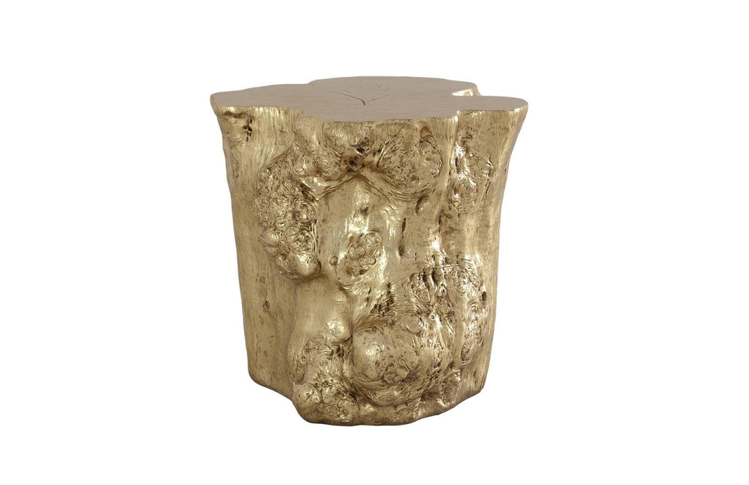 SwayLiving Log Side Table, Gold Leaf ACCENT TABLES