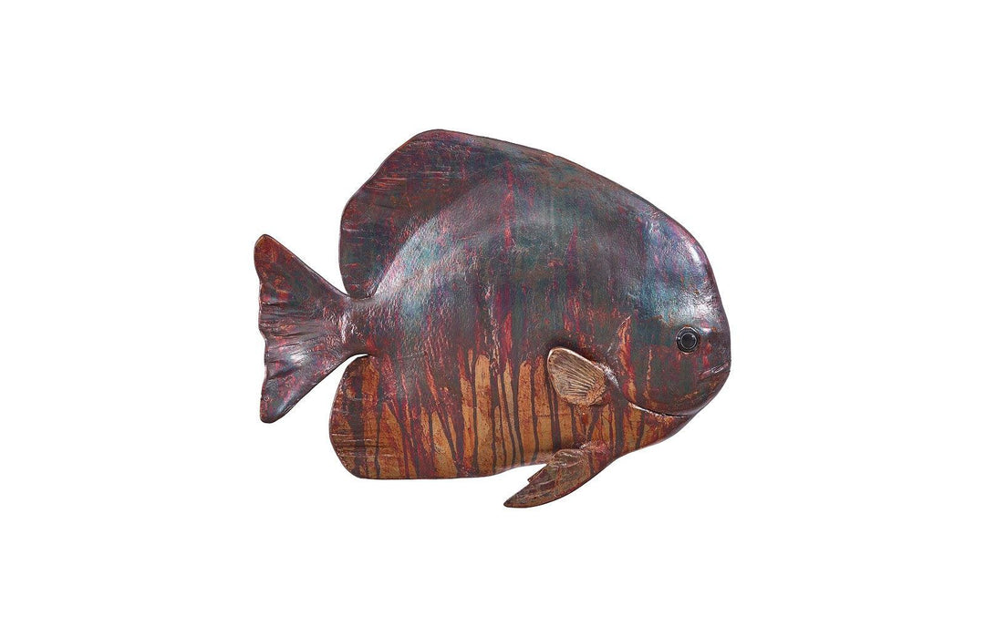SwayLiving Australian Bat Fish Wall Sculpture, Resin, Copper Patina Finish WALL ACCENTS