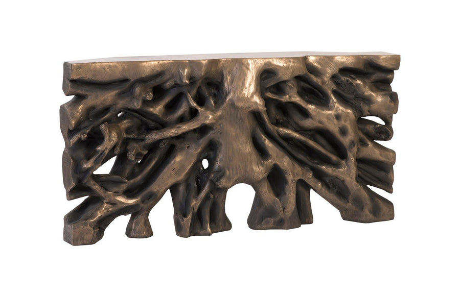 SwayLiving Square Root Console Table, Resin, Antique Bronze Finish CONSOLE TABLES
