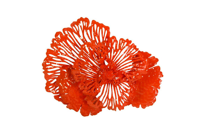 SwayLiving Flower Wall Art, Small, Coral, Metal WALL ACCENTS