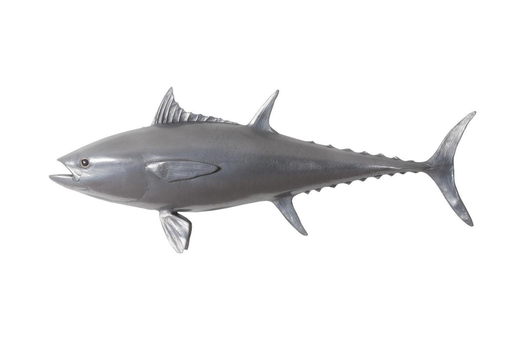 SwayLiving Bluefin Tuna Fish Wall Sculpture, Resin, Polished Aluminum Finish WALL ACCENTS