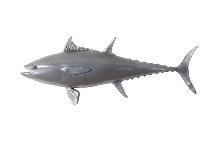 SwayLiving Bluefin Tuna Fish Wall Sculpture, Resin, Polished Aluminum Finish WALL ACCENTS