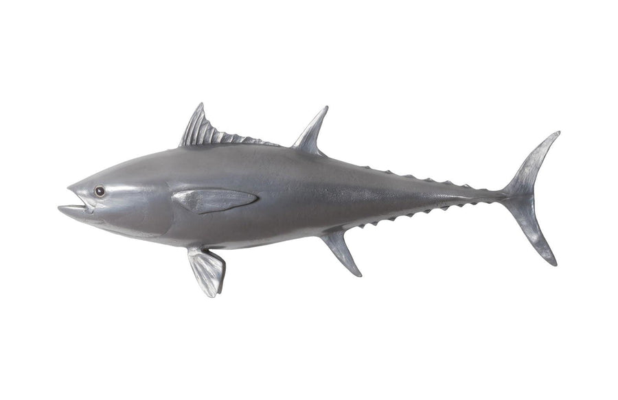 SwayLiving Bluefin Tuna Fish Wall Sculpture, Resin, Polished Aluminum Finish WALL ACCENTS