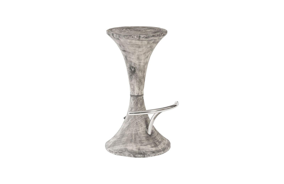 SwayLiving Marley Bar Stool, Gray Stone Finish, Stainless Steel Foot Rest BAR STOOLS + COUNTER STOOLS