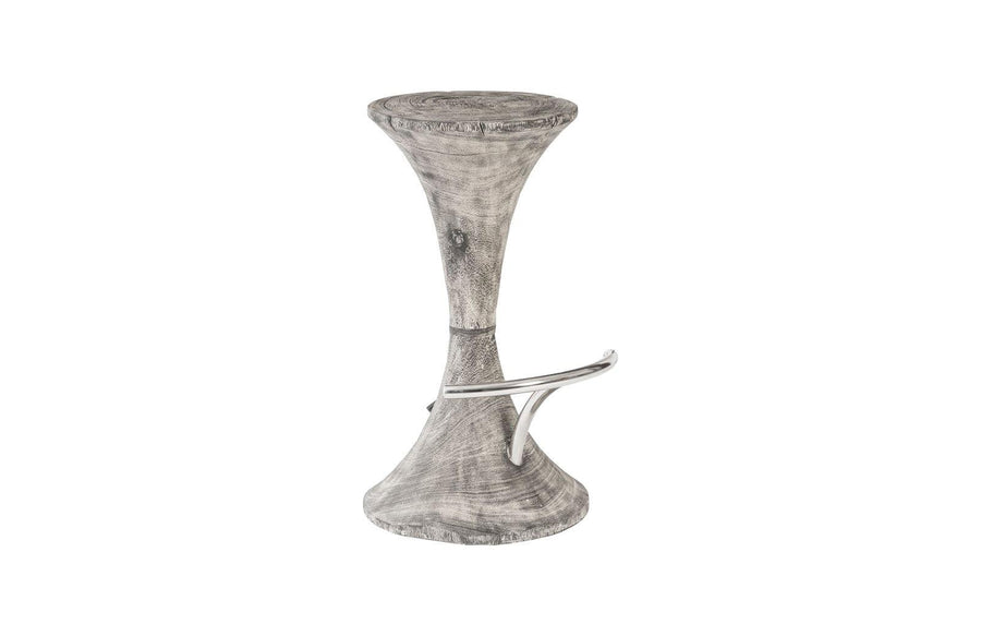 SwayLiving Marley Bar Stool, Gray Stone Finish, Stainless Steel Foot Rest BAR STOOLS + COUNTER STOOLS