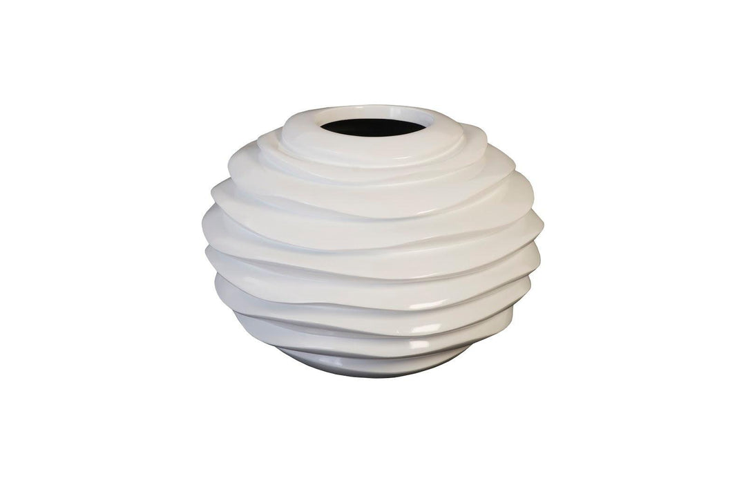 SwayLiving Spiral Planter, White, SM PLANTERS