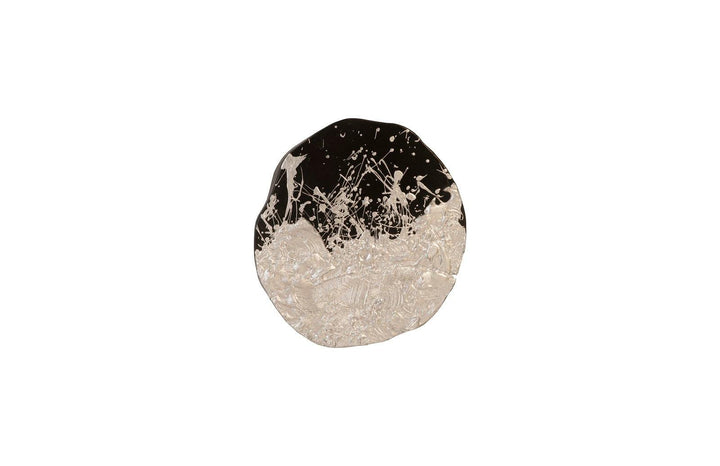 SwayLiving Wisp Wall Tile, Chamcha Wood, Silver Leaf on Black WALL ACCENTS