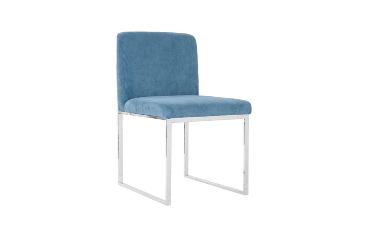 SwayLiving Frozen Dining Chair, Corduroy Blue - Set of 2 DINING CHAIRS