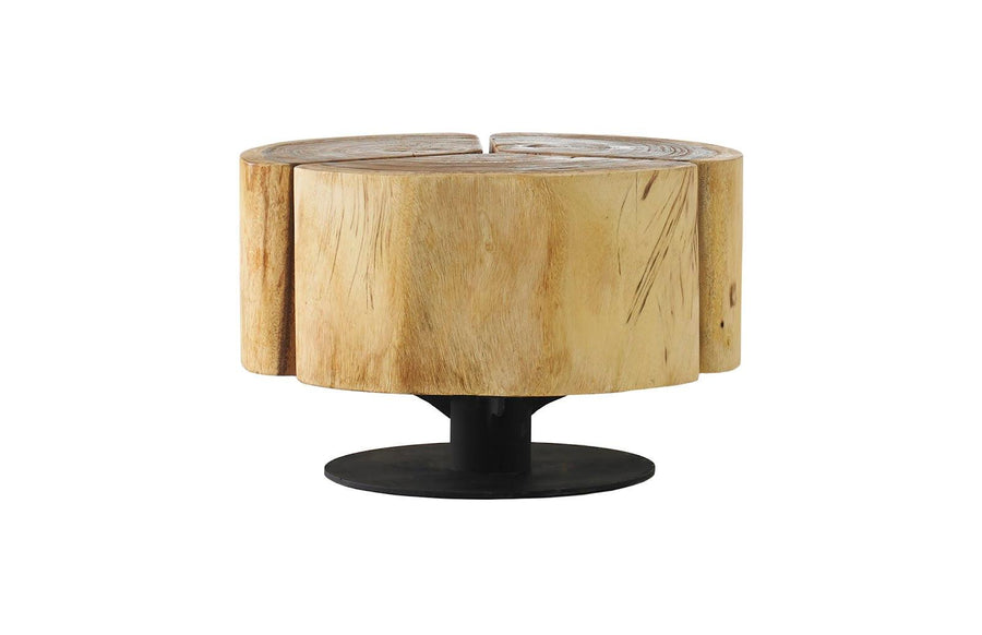 SwayLiving Clover Coffee Table, Chamcha Wood, Natural Finish, Metal Base COFFEE TABLES