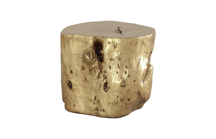 SwayLiving Log Stool, Gold Leaf, LG OTTOMANS, POUFS, + STOOLS