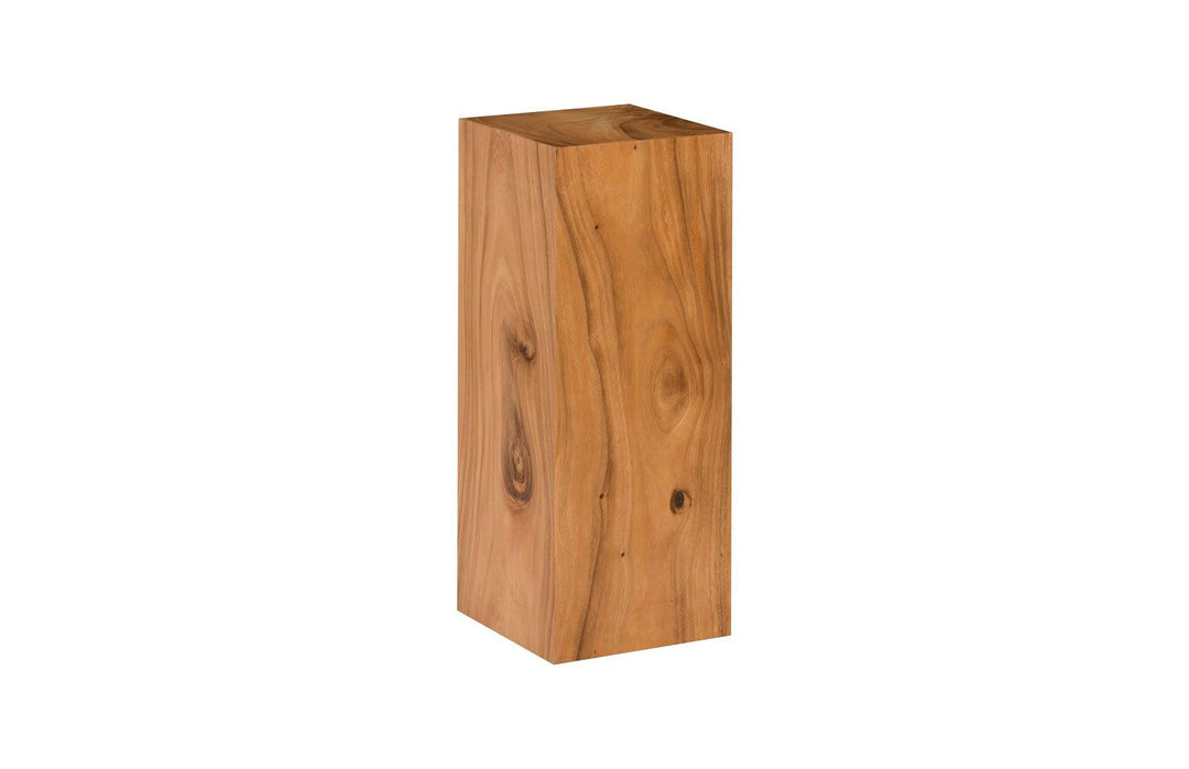 SwayLiving Origins Pedestal, Medium, Mitered Chamcha Wood, Natural ACCENT TABLES