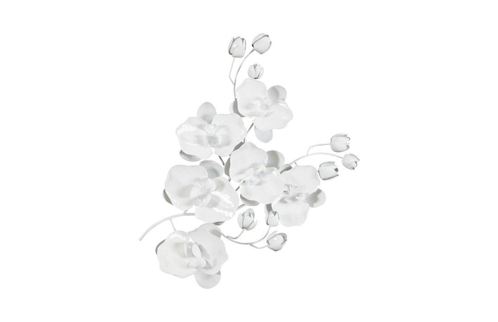 SwayLiving Orchid Sprig Wall Art, Medium, Metal, White WALL ACCENTS