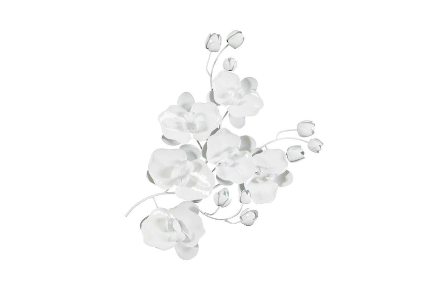 SwayLiving Orchid Sprig Wall Art, Medium, Metal, White WALL ACCENTS