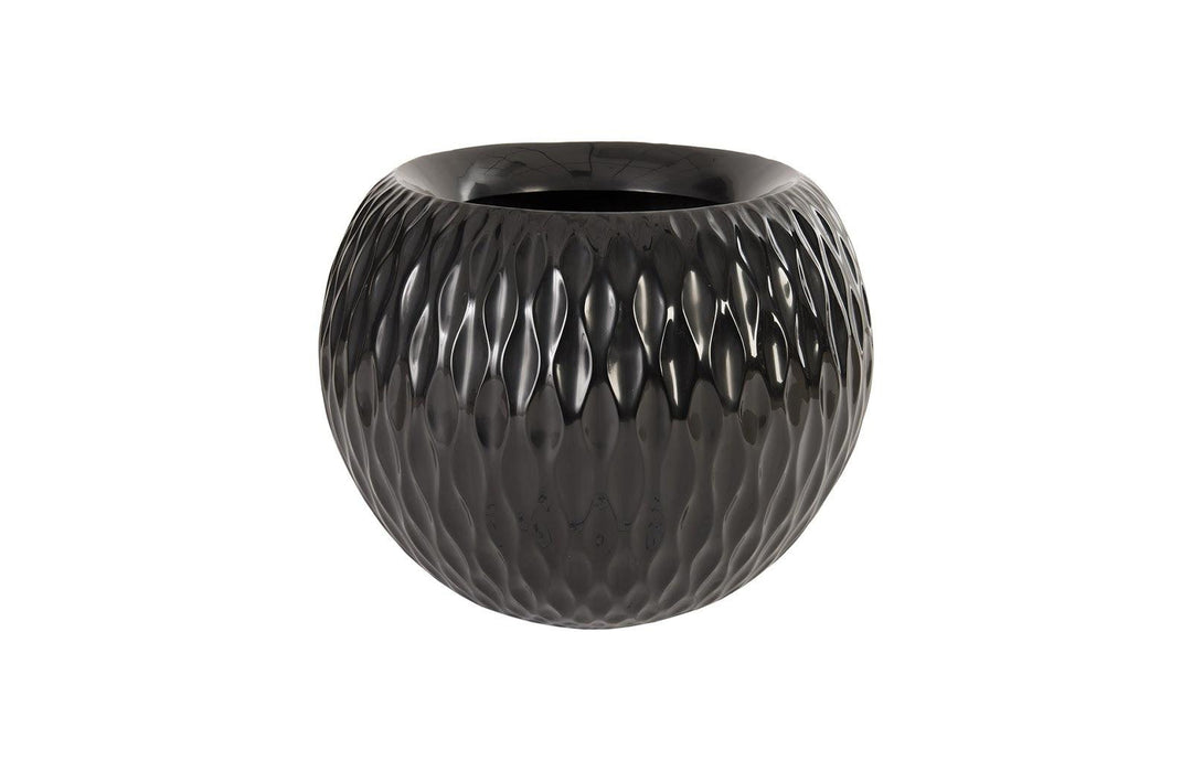 SwayLiving Ripple Planter, Gel Coat Black PLANTERS