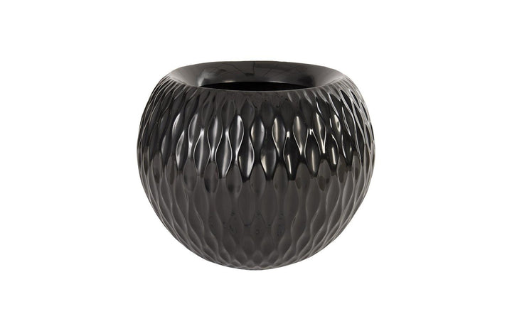 SwayLiving Ripple Planter, Gel Coat Black PLANTERS