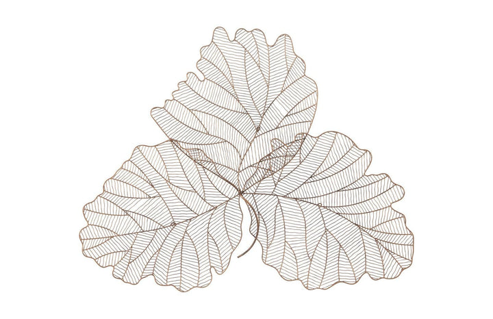 SwayLiving Tri Leaf Wall Art, Large, Metal, Copper/Black WALL ACCENTS